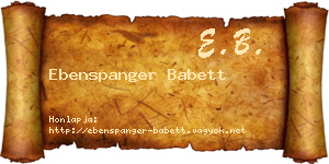 Ebenspanger Babett névjegykártya